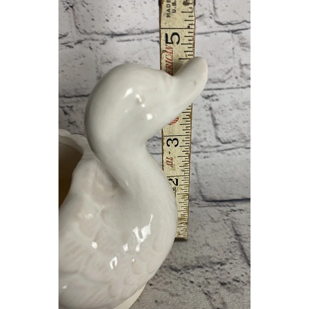 Vintage‎ Ceramic White Swan Succulent Planter Trinket Bowl 6